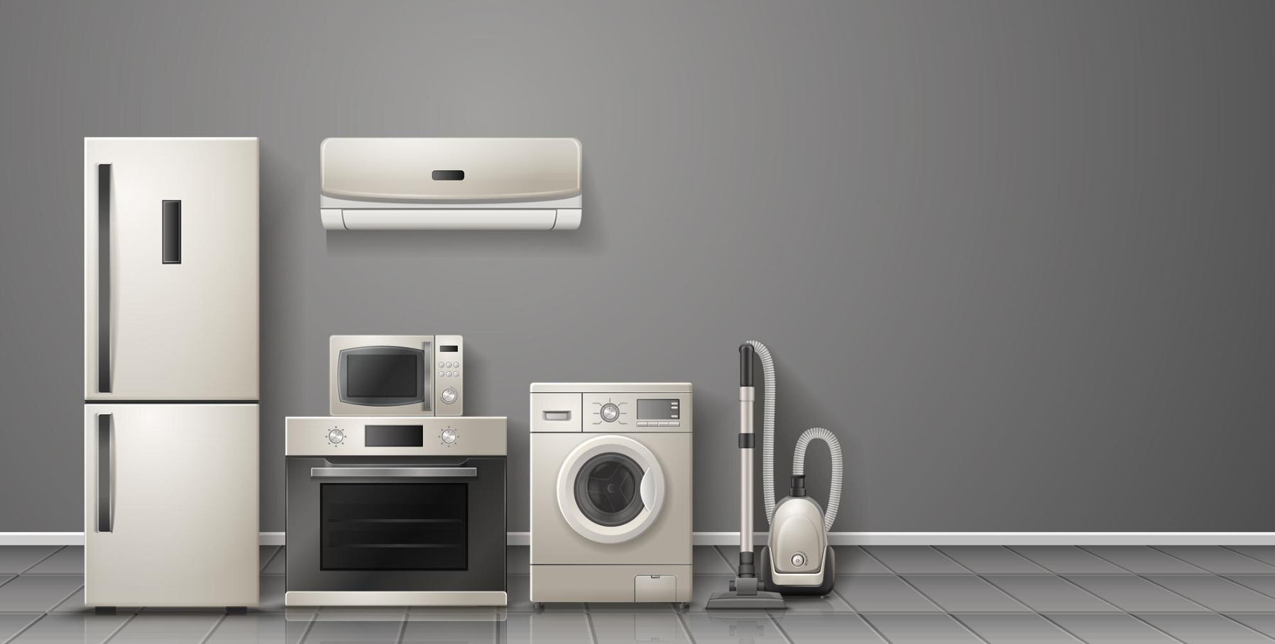 Home appliances - refrigerator, washing machine, AC